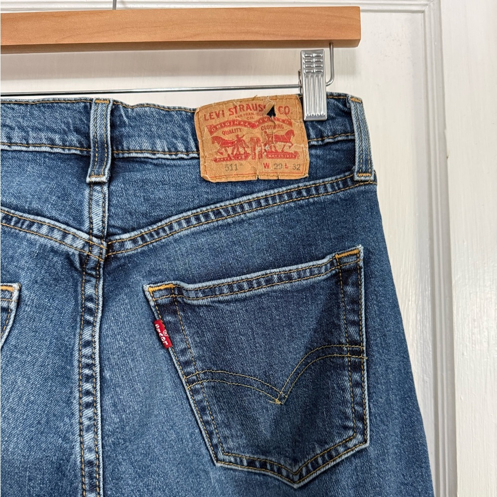Levi's 511 Slim Fit blue denim jean Men's Unisex Size 29 - Picture 3 of 4